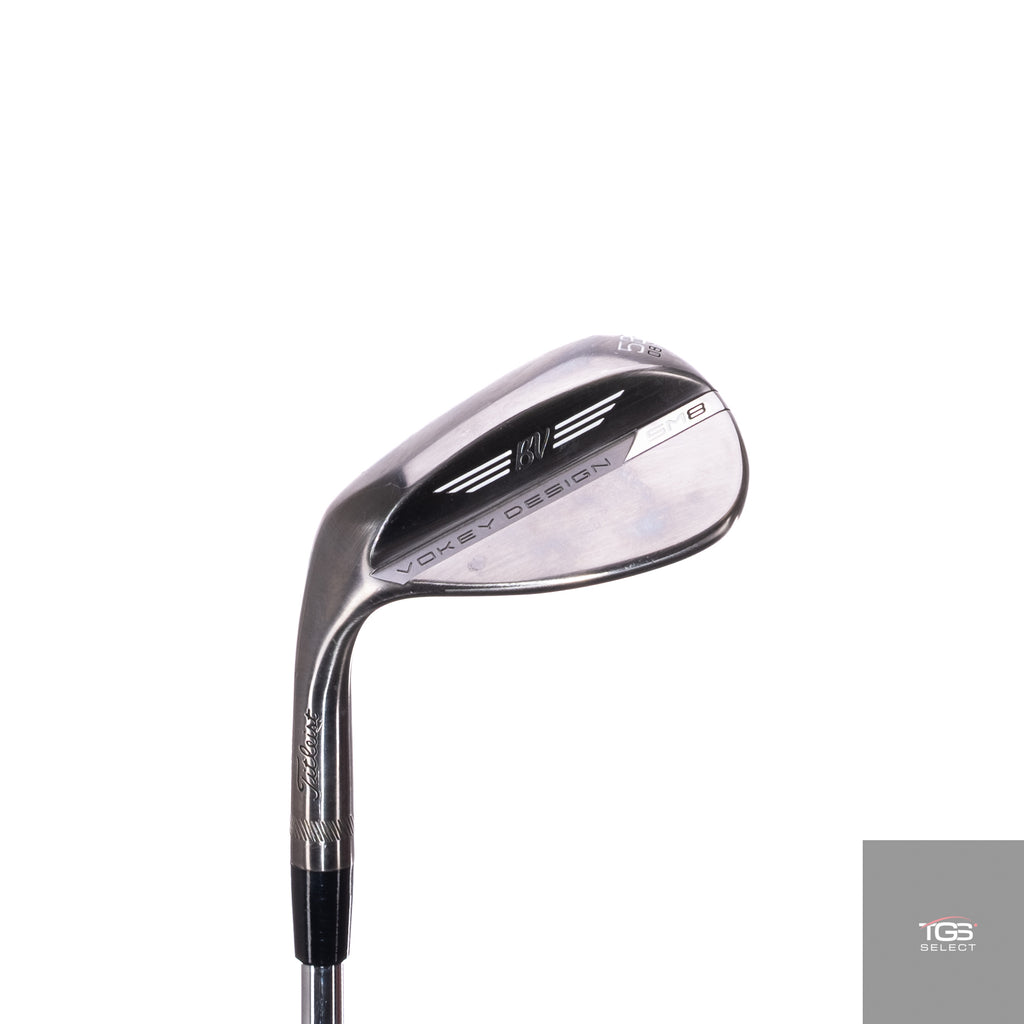 (LH) Titleist Vokey SM8 Brushed Steel (BS: 58°,M,8°) Titleist Vokey BV (Wedge Flex)