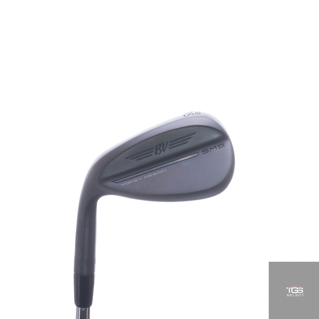 (LH) Titleist Vokey SM9 Jet Black (JB: 54°,S,10°) Steel Wedge Shaft